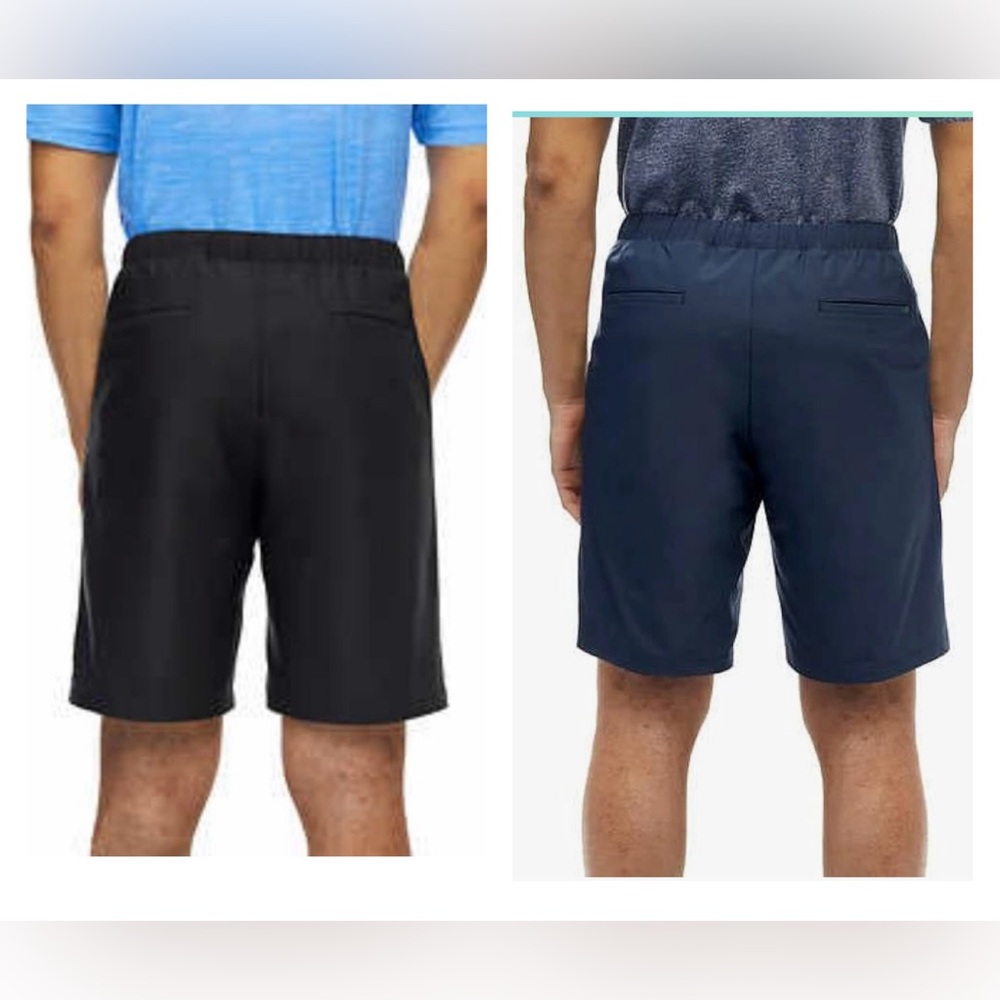 Greg Norman Men's Pull-On Shorts. 2 pairs. 1 Black and 1 Blue. Size Medium.